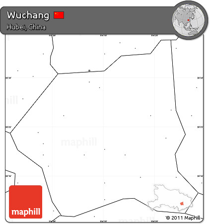Blank Simple Map of Wuchang, no labels