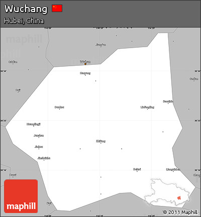 Gray Simple Map of Wuchang