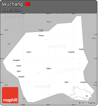 Gray Simple Map of Wuchang