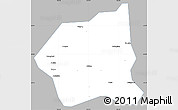 Gray Simple Map of Wuchang, single color outside