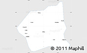Silver Style Simple Map of Wuchang, single color outside
