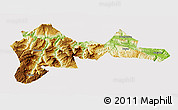 Physical 3D Map of Wufeng, cropped outside