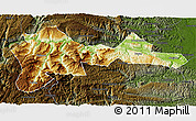 Physical 3D Map of Wufeng, darken