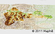 Physical 3D Map of Wufeng, lighten