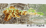 Physical 3D Map of Wufeng, semi-desaturated