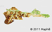 Physical 3D Map of Wufeng, single color outside
