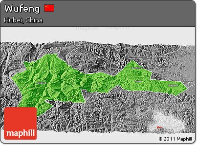 Political 3D Map of Wufeng, desaturated