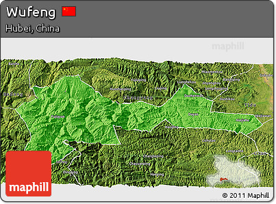 Political 3D Map of Wufeng, satellite outside