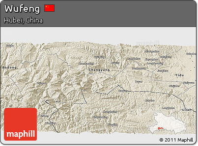 Shaded Relief 3D Map of Wufeng