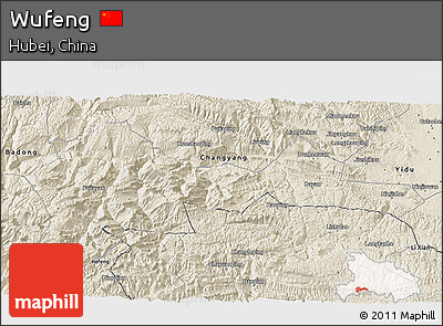 Shaded Relief 3D Map of Wufeng