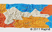 Shaded Relief 3D Map of Wufeng, political outside