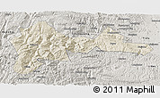 Shaded Relief 3D Map of Wufeng, semi-desaturated