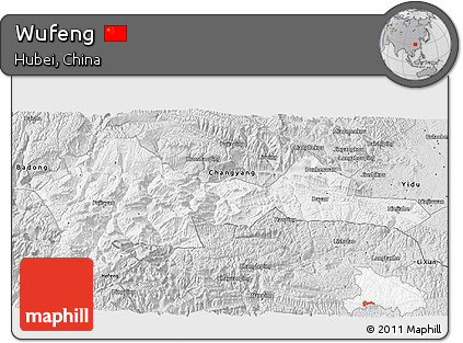 Silver Style 3D Map of Wufeng