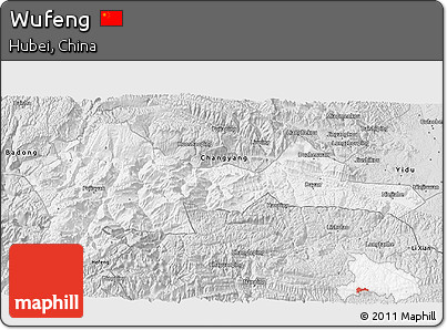 Silver Style 3D Map of Wufeng