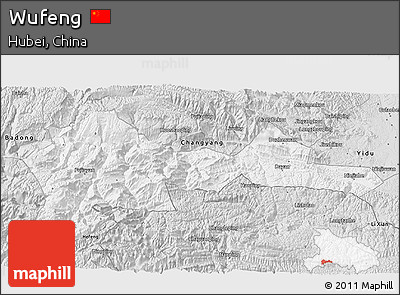 Silver Style 3D Map of Wufeng