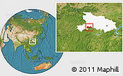 Satellite Location Map of Wufeng, highlighted parent region