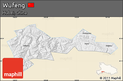 Classic Style Map of Wufeng, single color outside