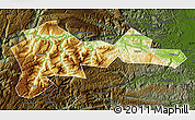 Physical Map of Wufeng, darken
