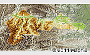 Physical Map of Wufeng, semi-desaturated