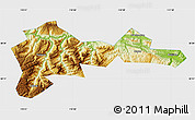 Physical Map of Wufeng, single color outside