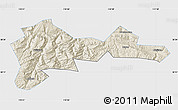 Shaded Relief Map of Wufeng, single color outside