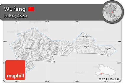 Silver Style Map of Wufeng, single color outside