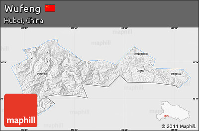 Silver Style Map of Wufeng, single color outside