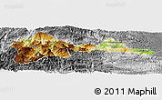 Physical Panoramic Map of Wufeng, desaturated