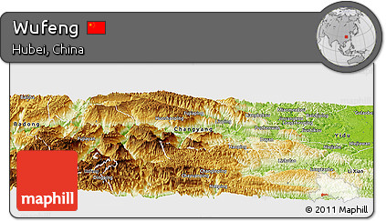 Physical Panoramic Map of Wufeng