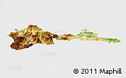 Physical Panoramic Map of Wufeng, single color outside