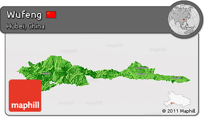 Political Panoramic Map of Wufeng, cropped outside