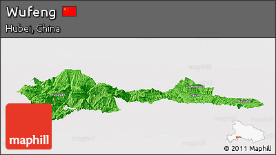 Political Panoramic Map of Wufeng, cropped outside