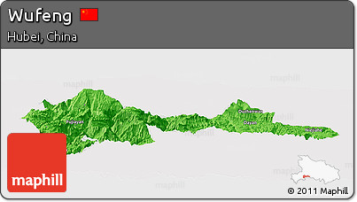 Political Panoramic Map of Wufeng, cropped outside