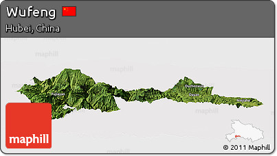 Satellite Panoramic Map of Wufeng, cropped outside