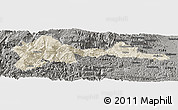 Shaded Relief Panoramic Map of Wufeng, darken, semi-desaturated