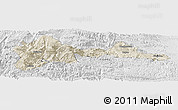 Shaded Relief Panoramic Map of Wufeng, lighten, desaturated