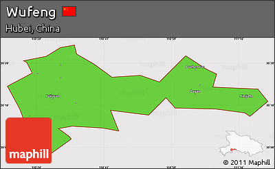 Political Simple Map of Wufeng, cropped outside