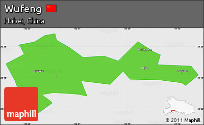 Political Simple Map of Wufeng, single color outside