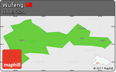 Political Simple Map of Wufeng, single color outside