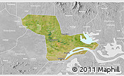 Satellite 3D Map of Wuhan Shiqu, lighten, desaturated