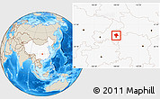 Shaded Relief Location Map of Xianfeng, highlighted country