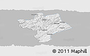Gray Panoramic Map of Xianfeng, single color outside