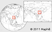 Blank Location Map of Xiangfan Shi, within the entire country