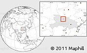 Blank Location Map of Xiangfan Shi, highlighted parent region