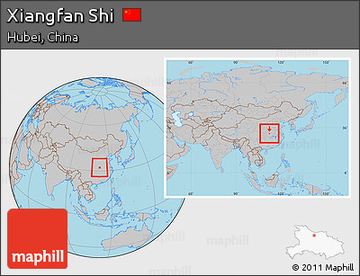 Gray Location Map of Xiangfan Shi, within the entire country