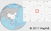Gray Location Map of Xiangfan Shi, highlighted country