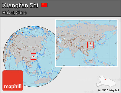 Gray Location Map of Xiangfan Shi, highlighted parent region, within the entire country