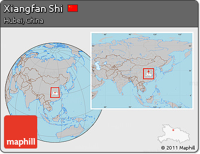 Gray Location Map of Xiangfan Shi, highlighted parent region, within the entire country
