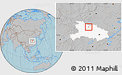 Gray Location Map of Xiangfan Shi, highlighted parent region, hill shading