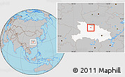 Gray Location Map of Xiangfan Shi, highlighted parent region